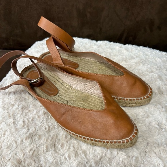 Stuart Weitzman Shoes - Stuart Weitzman camel round toe around the ankle espadrilles size 7.5 M